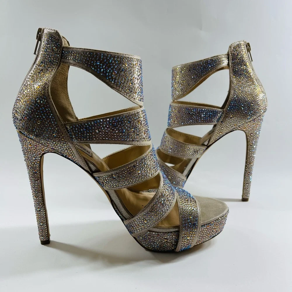 STEVEN MADDEN RHINESTONES HEELS 11M